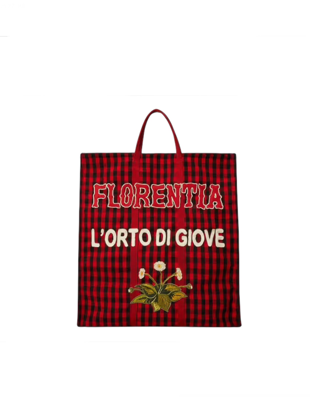 Gucci Florentina Wool Plaid Appliqué Tote