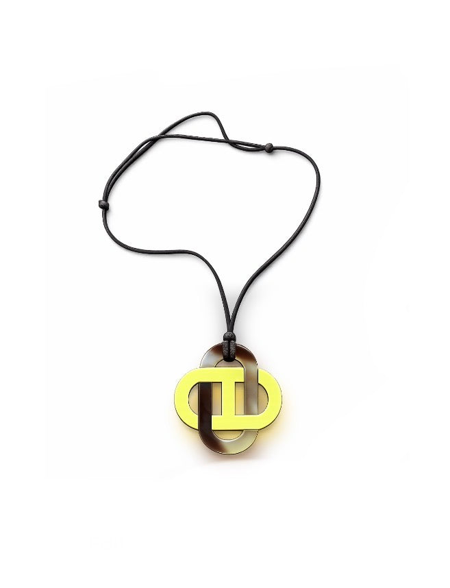 Hermes Lastis Horn and Leather Pendant