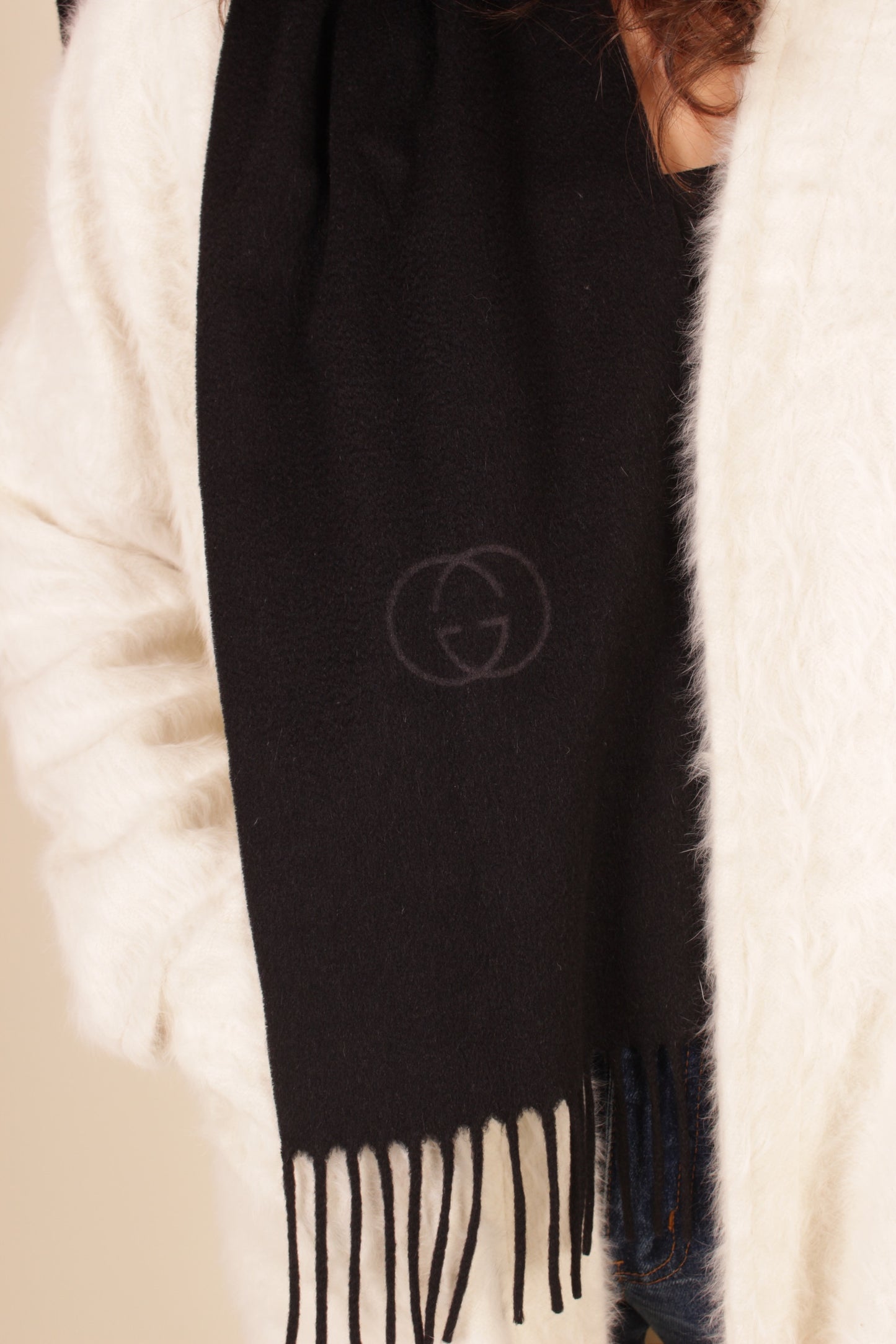 Gucci Black Cashmere Scarf