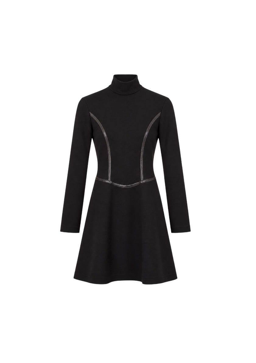 Gucci Tom Ford Era Wool and Leather Dress