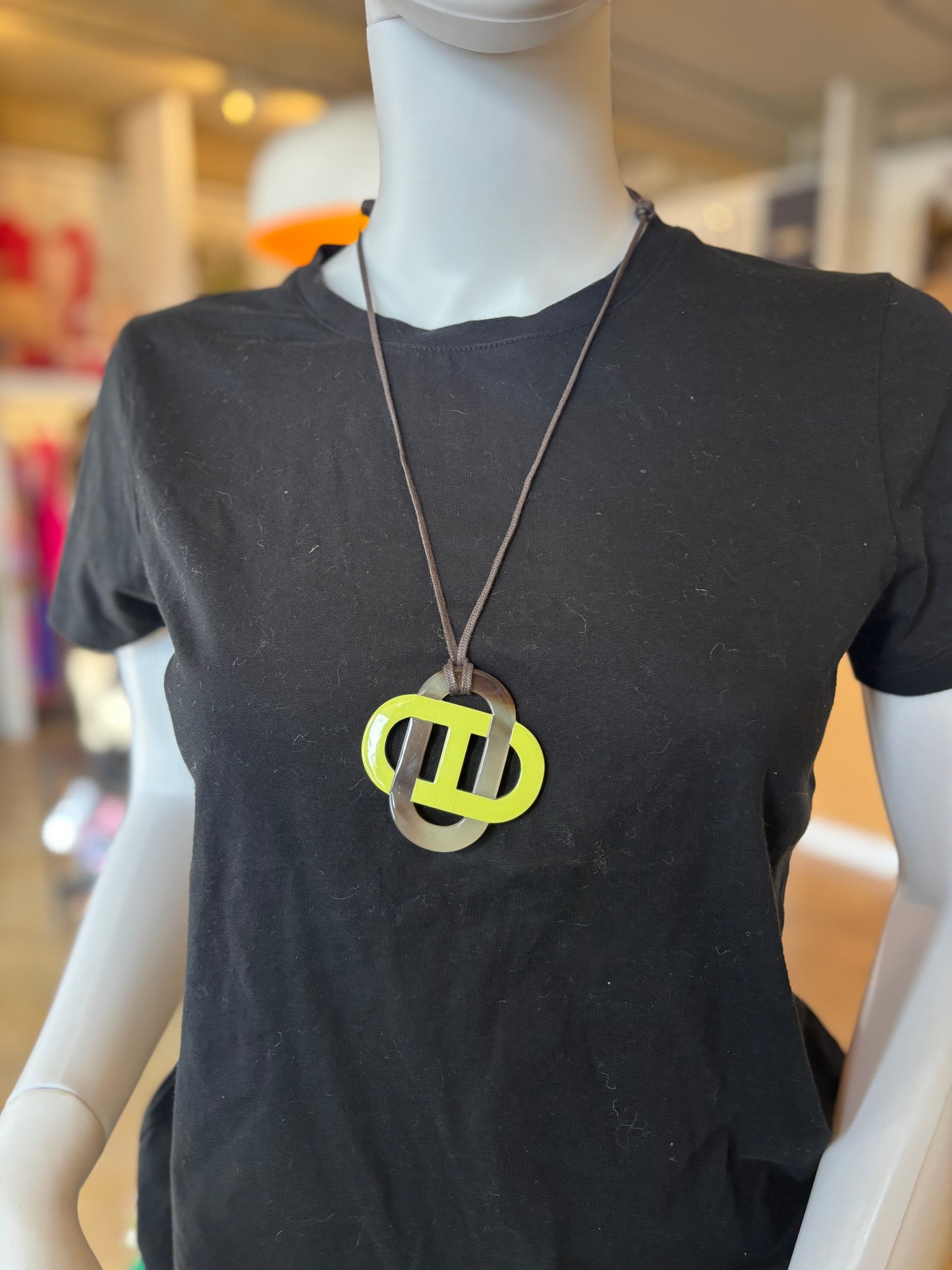 Hermes Lastis Horn and Leather Pendant