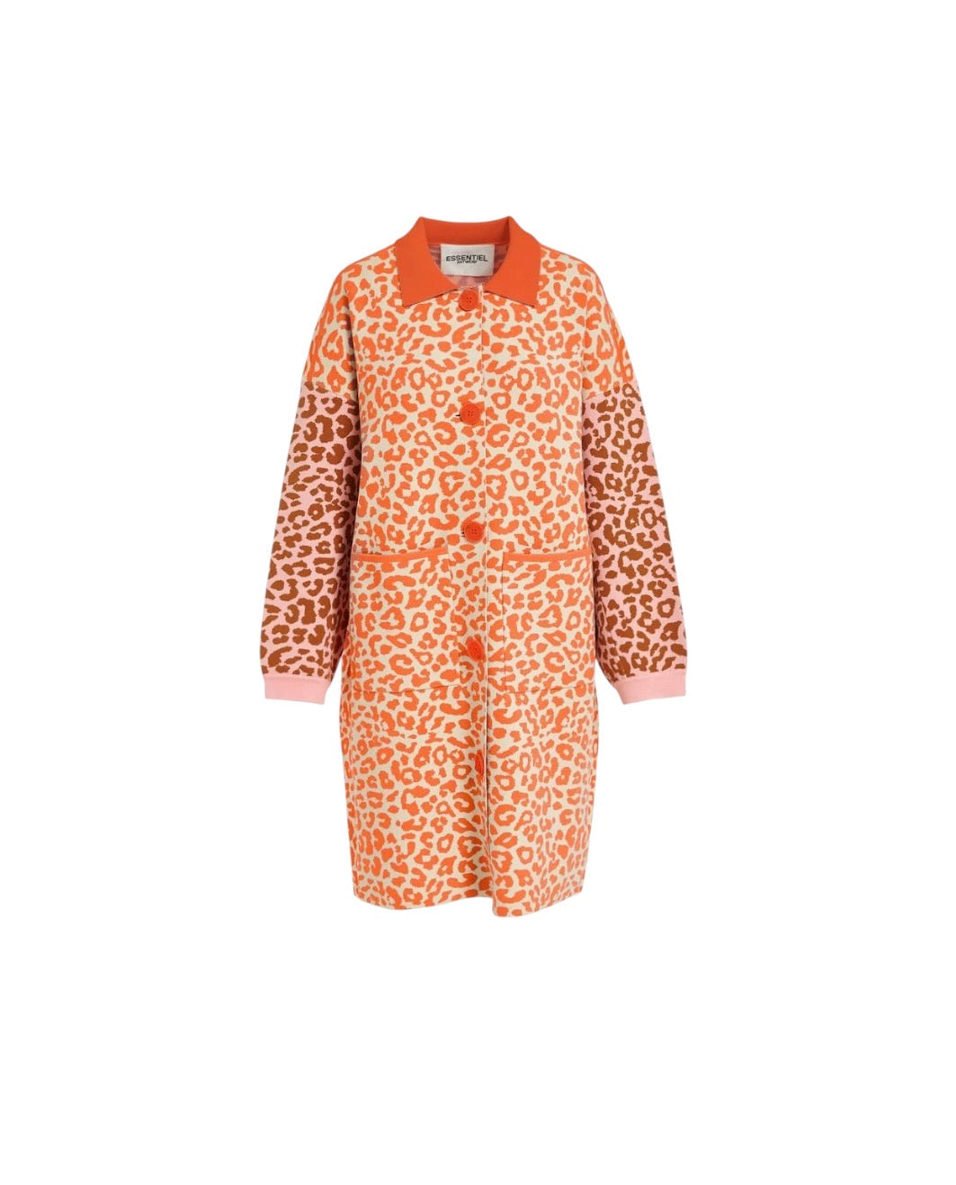 Essentiel Antwerp Leopard Knit Cardi Coat