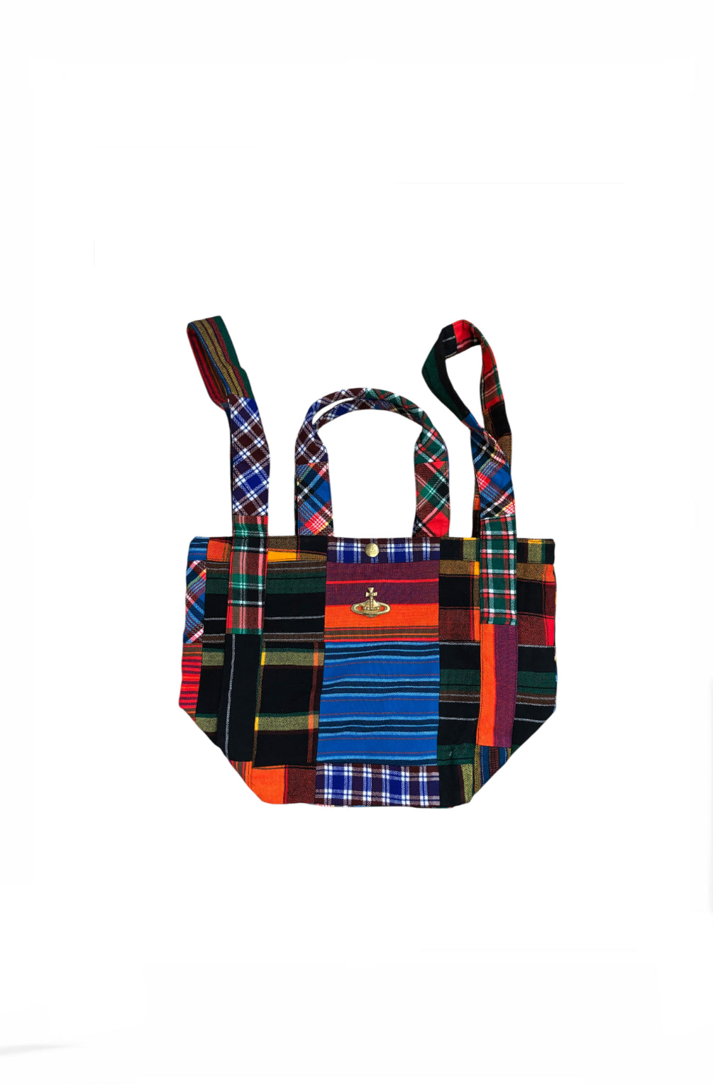 Vivienne Westwood Plaid Patchwork Tote