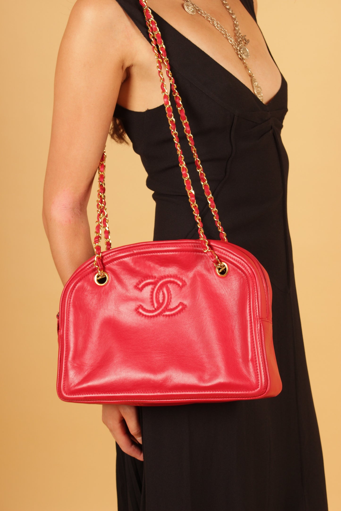 Chanel Red Lambskin Bag