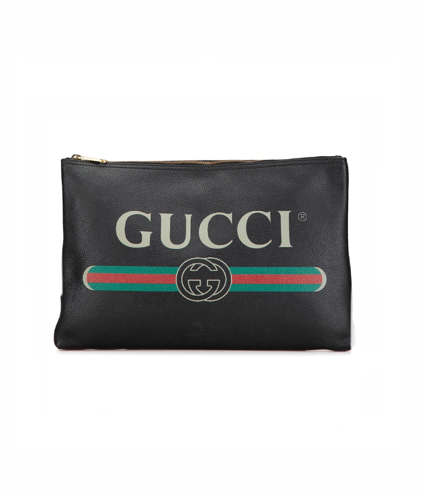 Gucci Leather Web Clutch