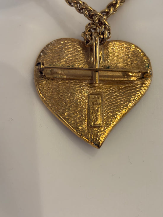 Vintage YSL Heart Brooch/Pendant