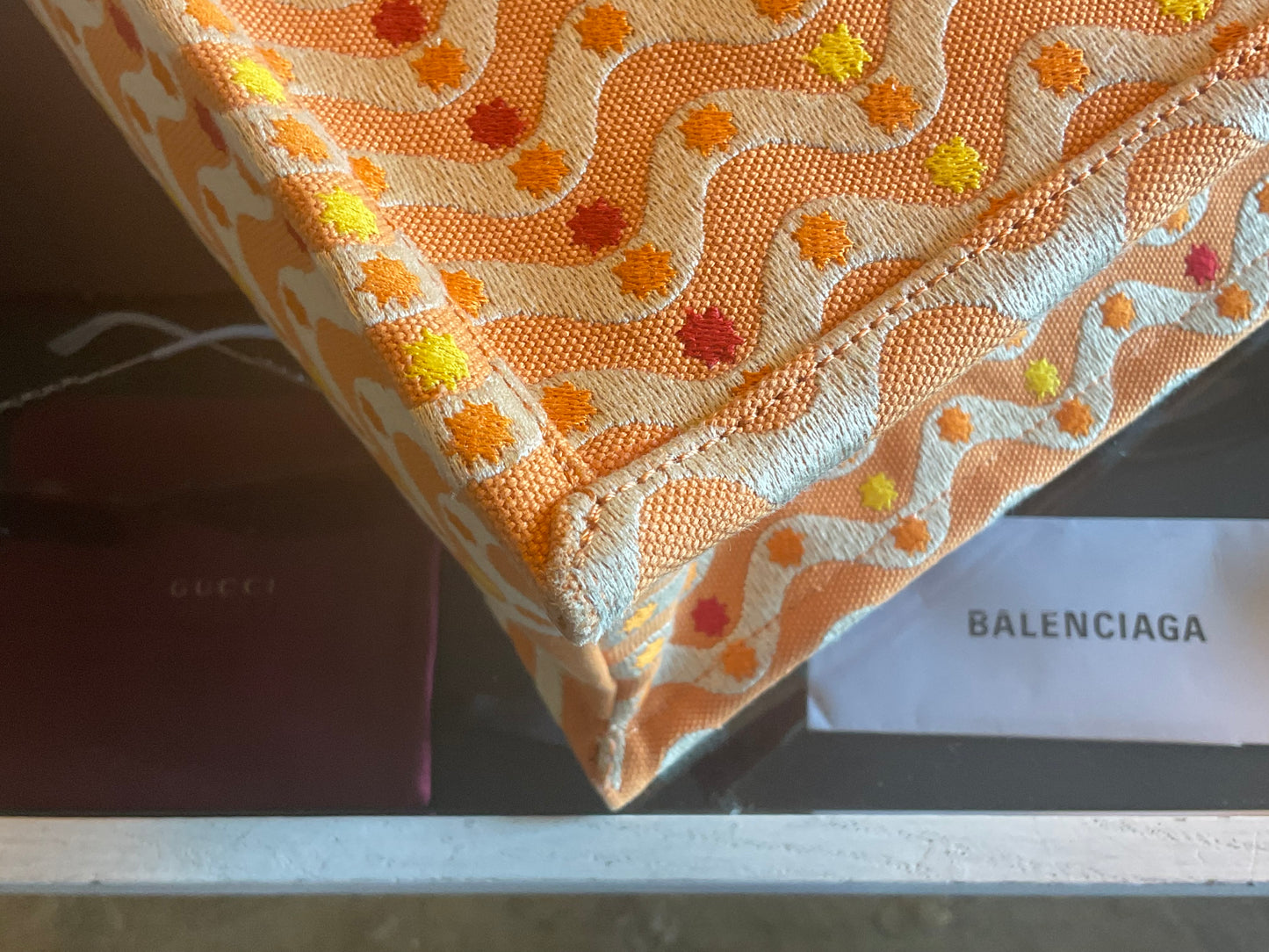 Sandro x Louis Barthelemy Orange Embroidered Kasbah Tote
