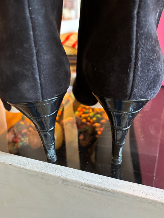 Paris Texas Black Suede Slouch Boots