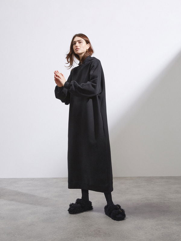 Raey Black Hoody Sweatshirt Dress