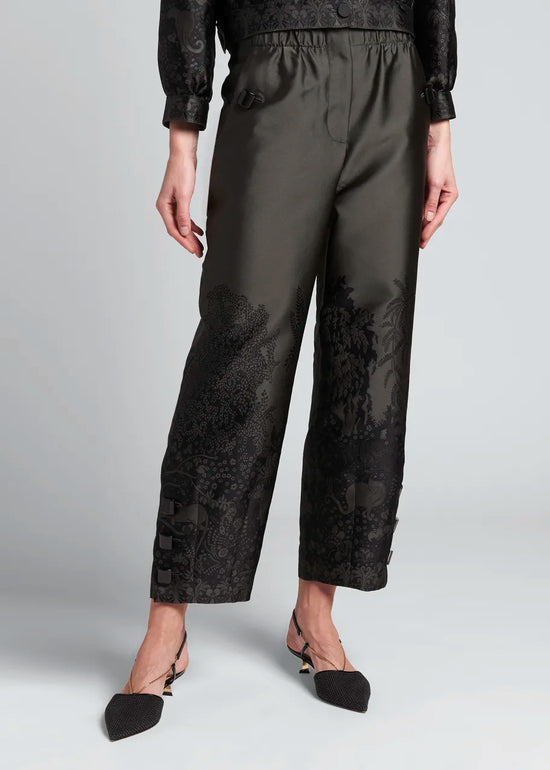 Armani Jacquard Button Cuff Pants