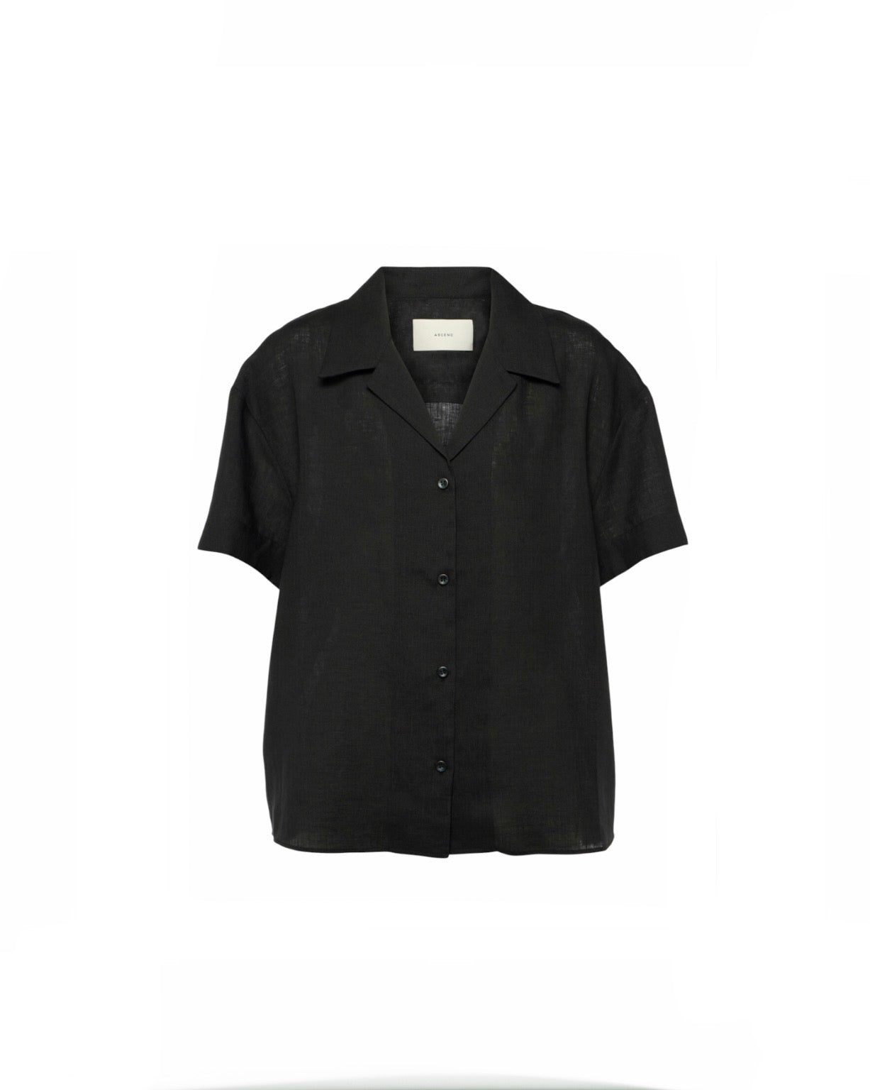 Asceno Prague Black Linen Shirt
