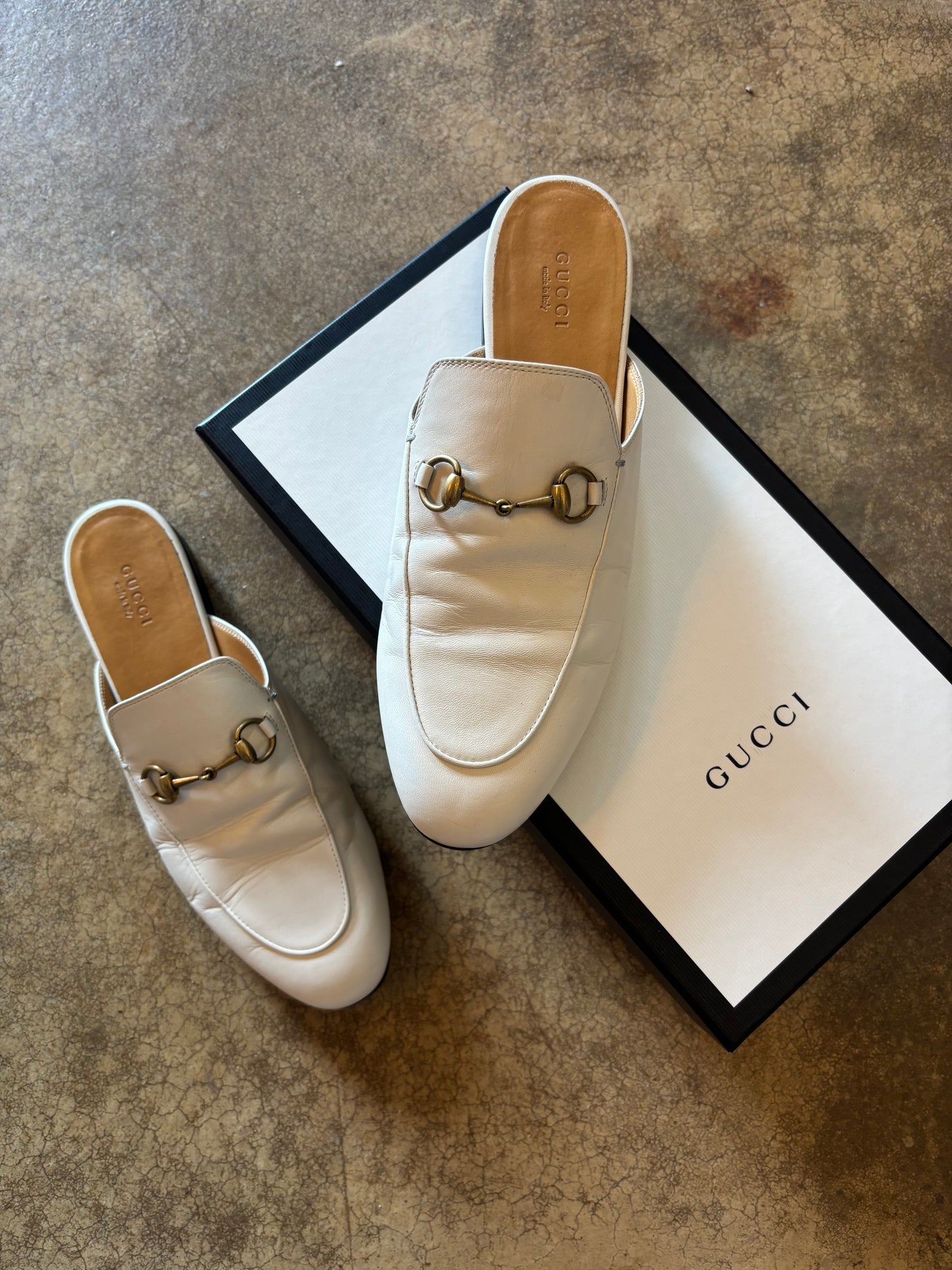 Gucci Cream Princetown Loafers