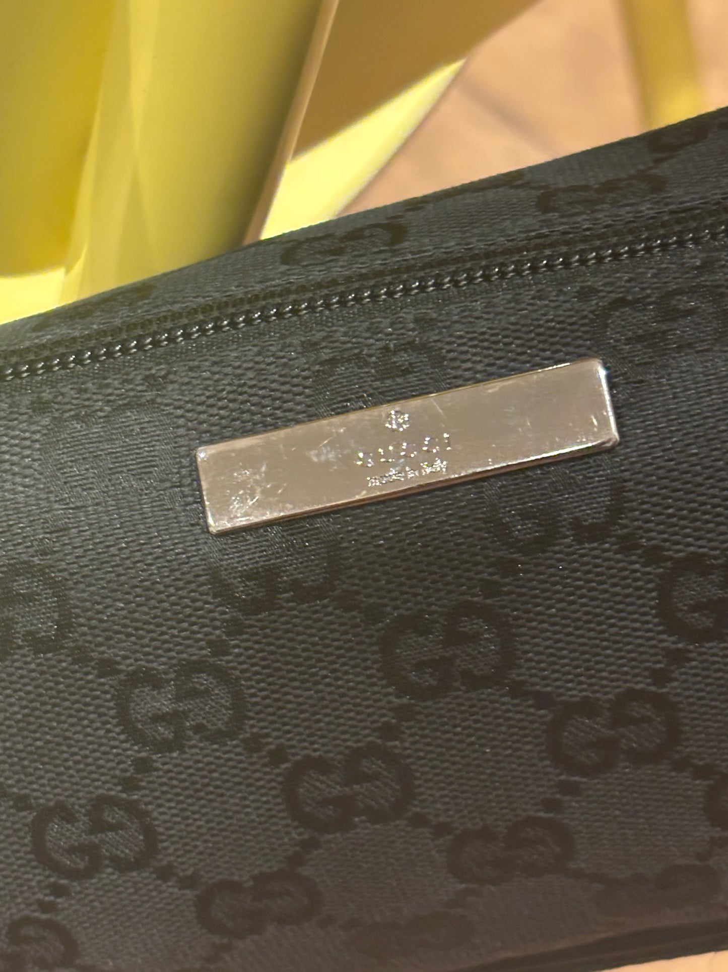 Gucci Black Canvas Boat Baguette