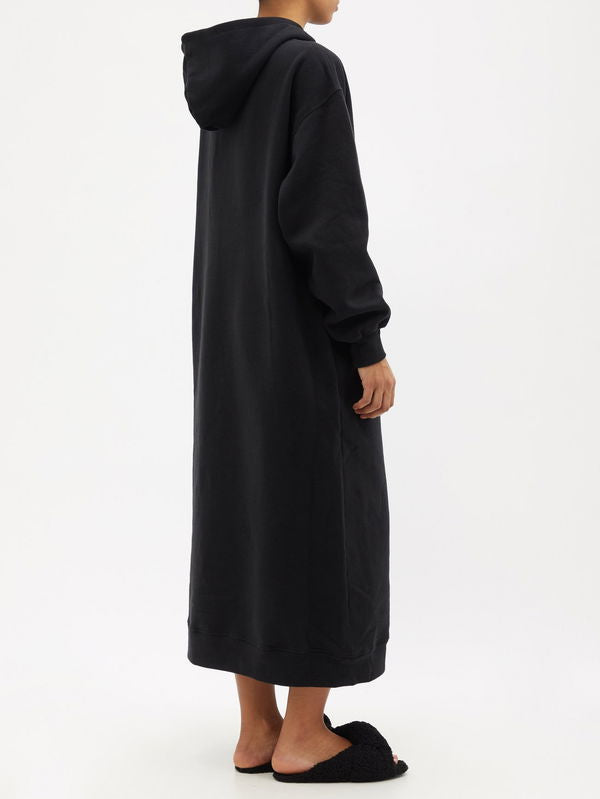 Raey Black Hoody Sweatshirt Dress