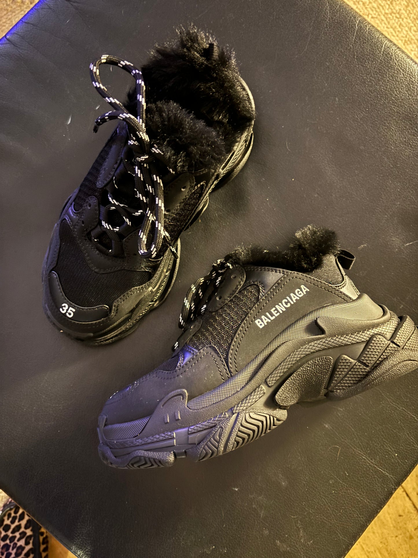 Balenciaga Triple S Faux Fur Lined Trainers