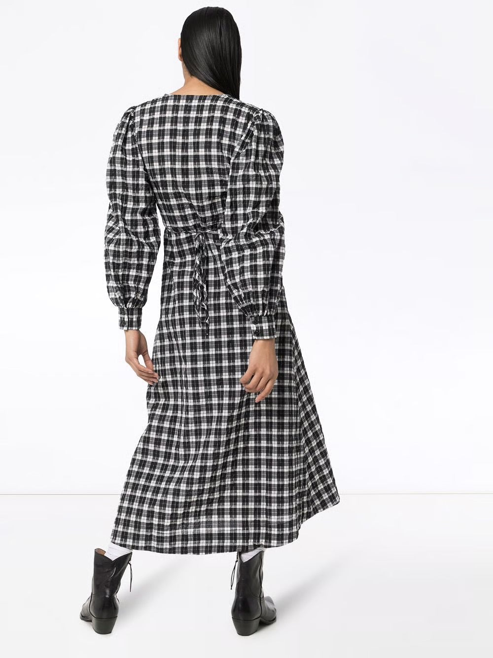 Ganni Seersucker Wrap Dress