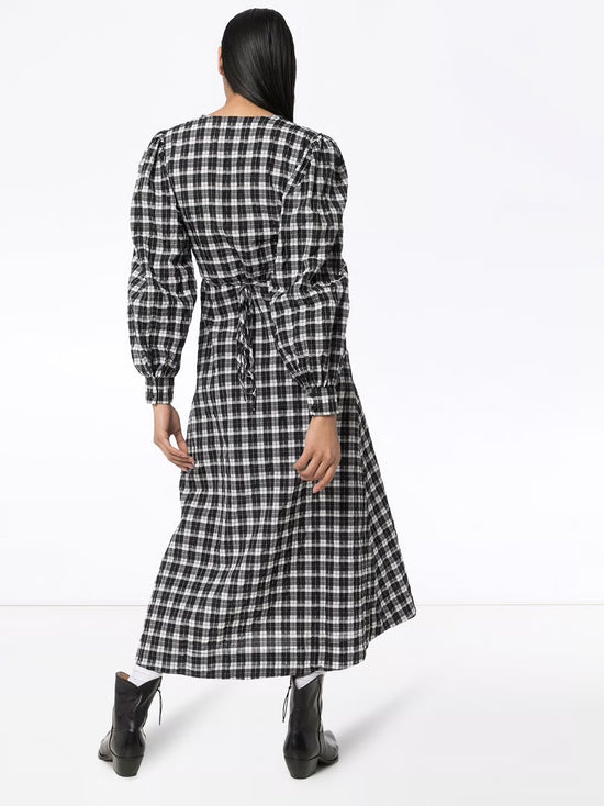 Ganni Seersucker Wrap Dress