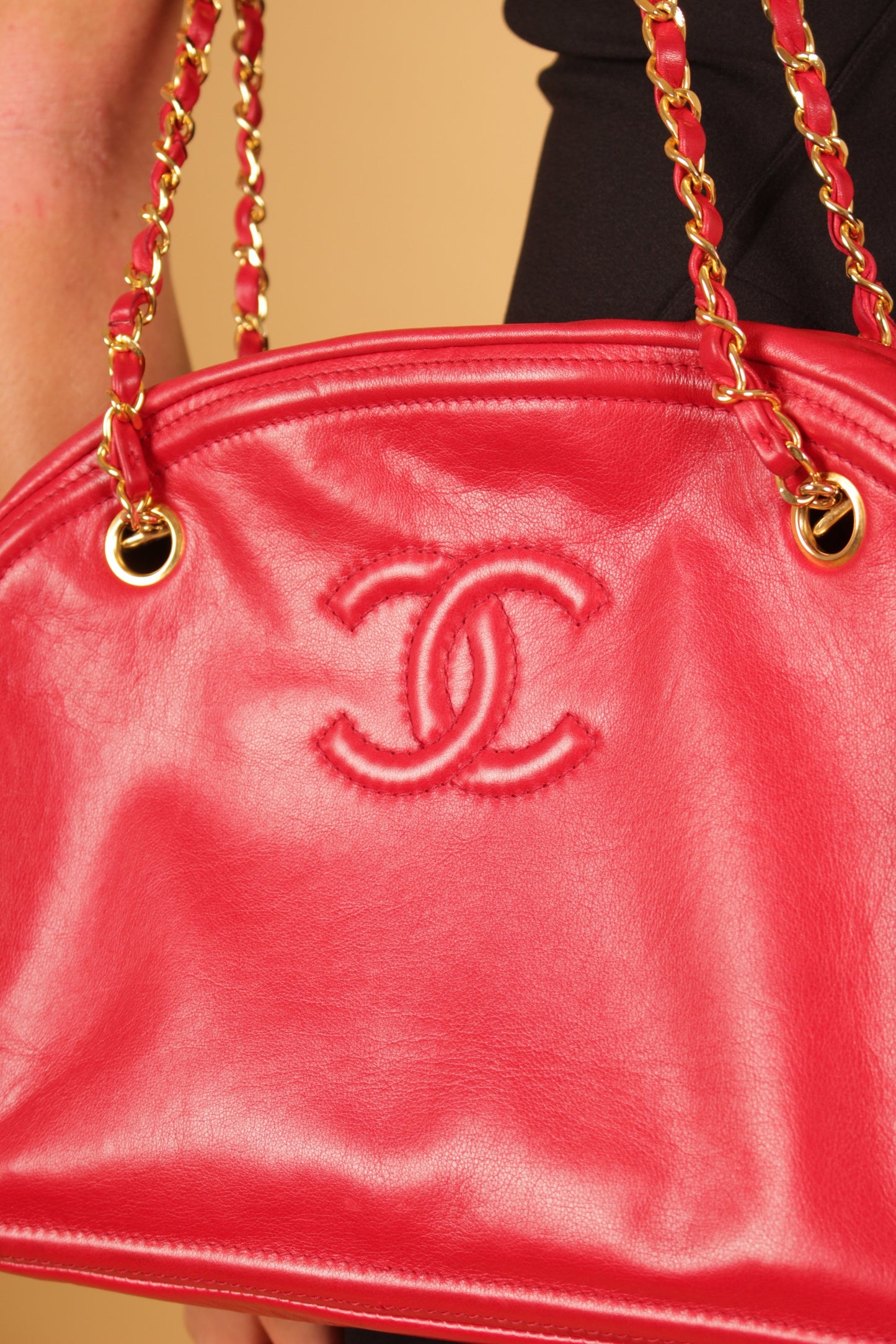 Chanel Red Lambskin Bag