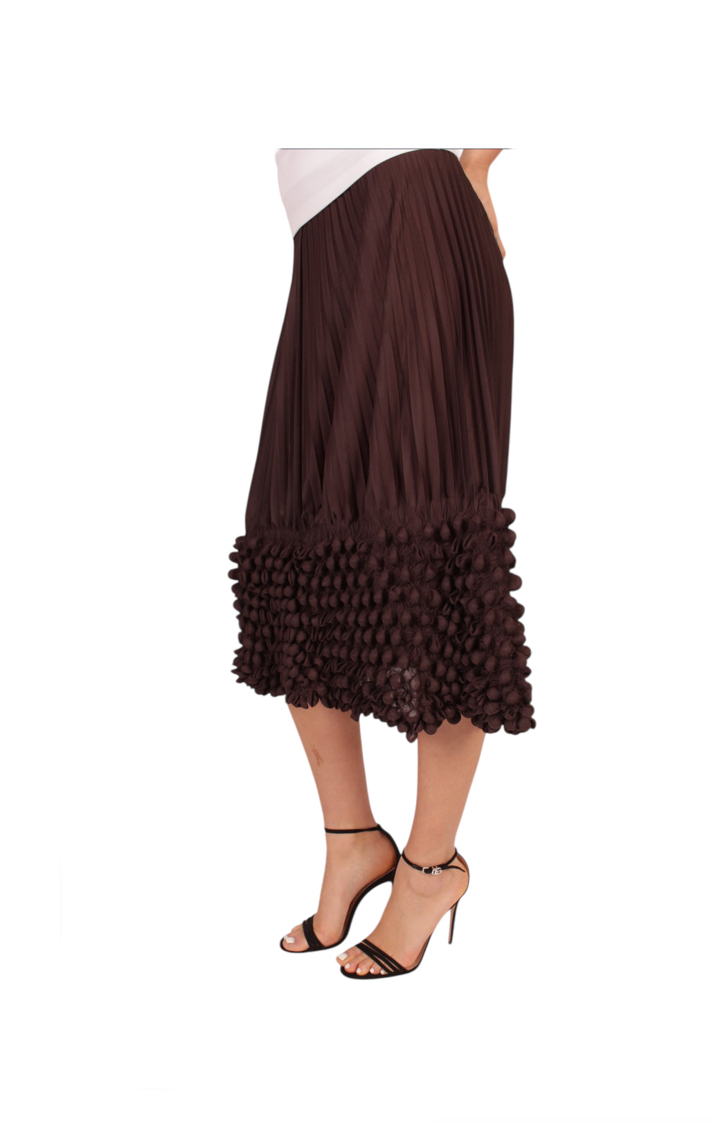 Issey Miyake (mainline) Chocholate Pleated Bubble Skirt