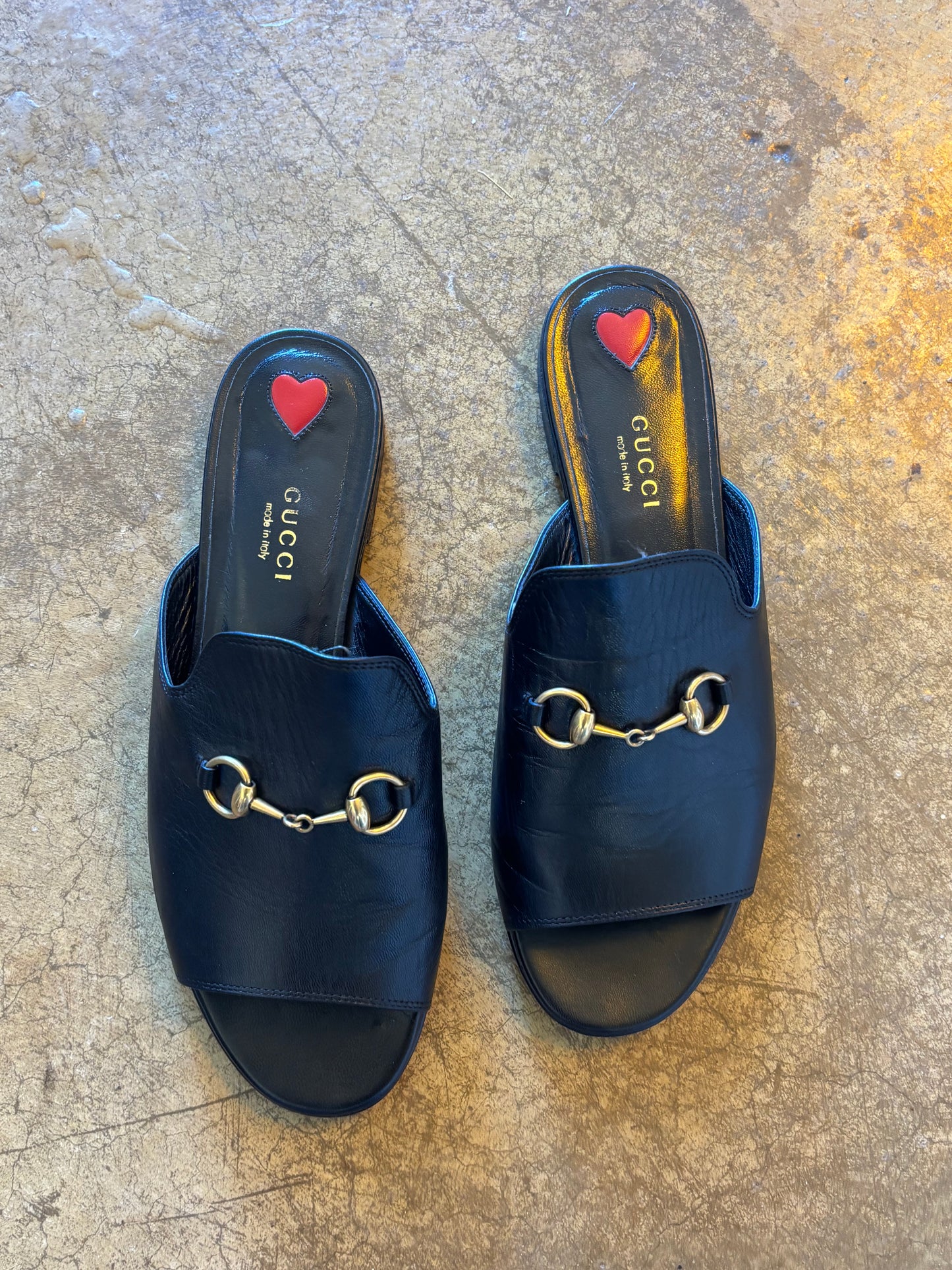 Gucci Malaga Kid Horsebit Slides