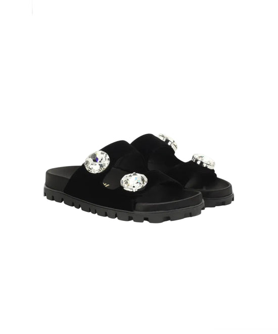 Miu Miu Black Velvet Sliders