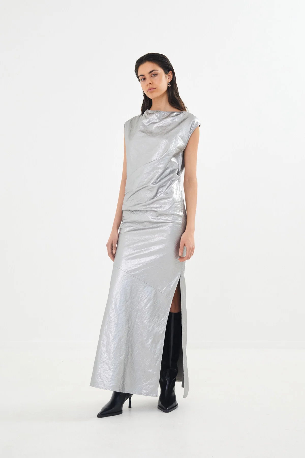 Rabens Saloner Silver Dress - nwt