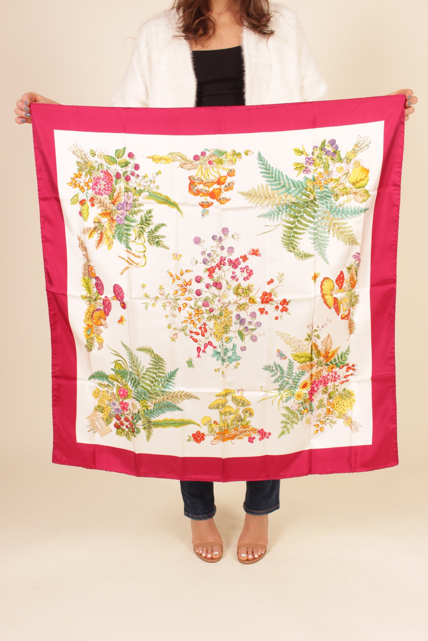 Vintage Gucci Silk Berry Scarf