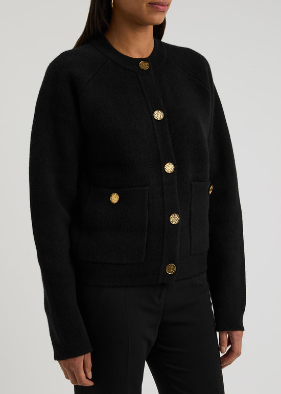 Toteme Cashmere Mix Gold Button Cardigan - current season