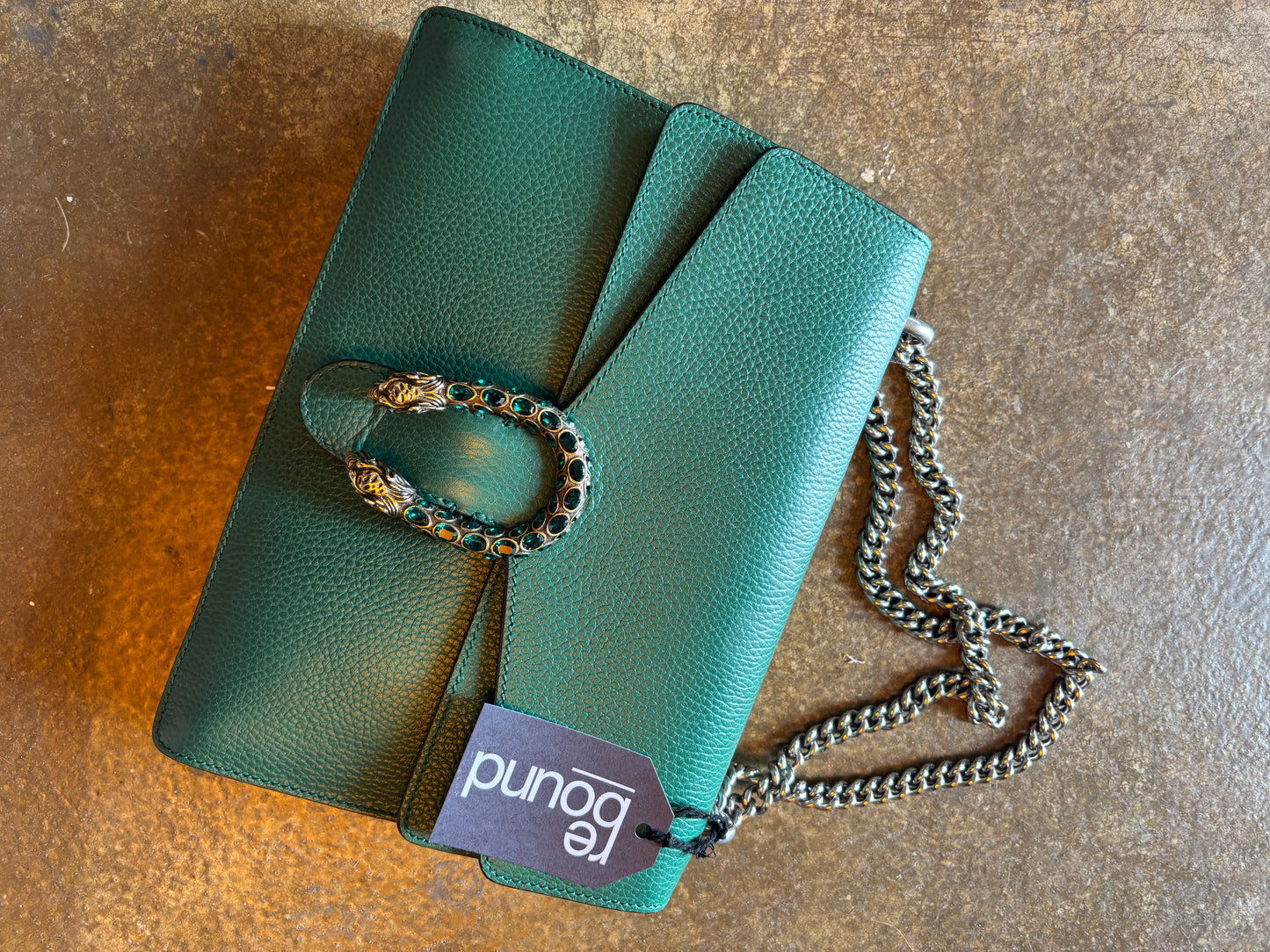 Gucci Emerald Leather Dionysus Bag