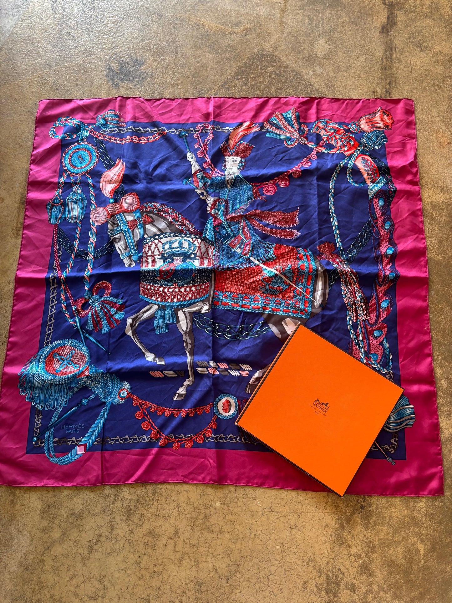 Hermes Le Timbalier Silk Scarf