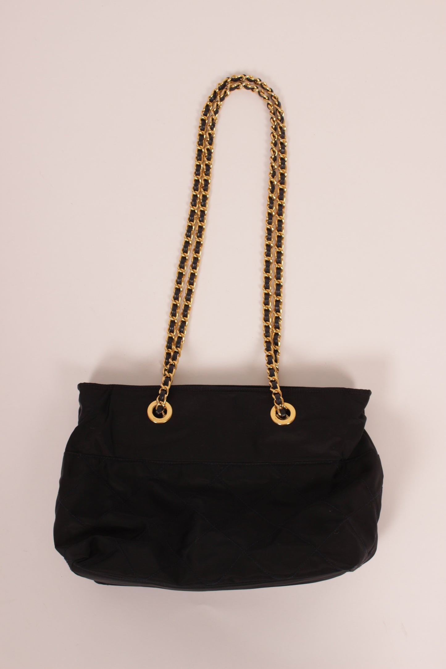 Prada Black and Gold Nylon Bag