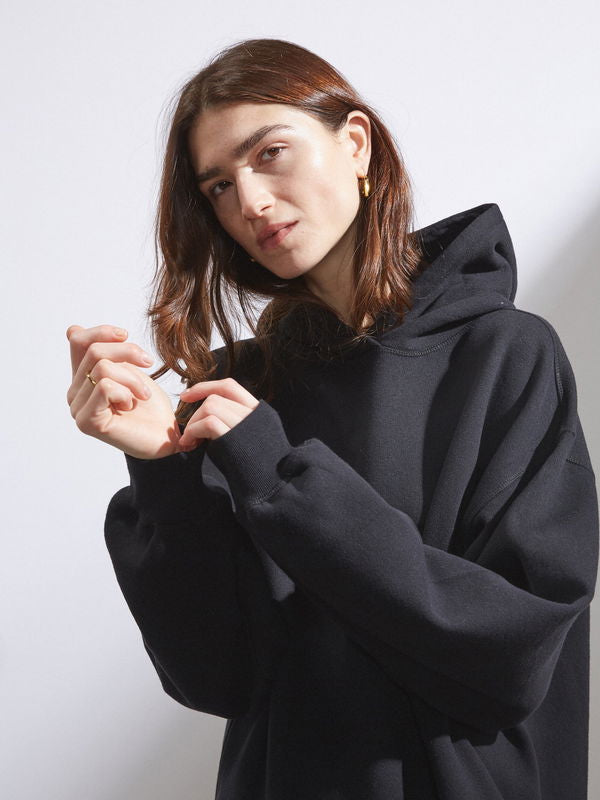 Raey Black Hoody Sweatshirt Dress