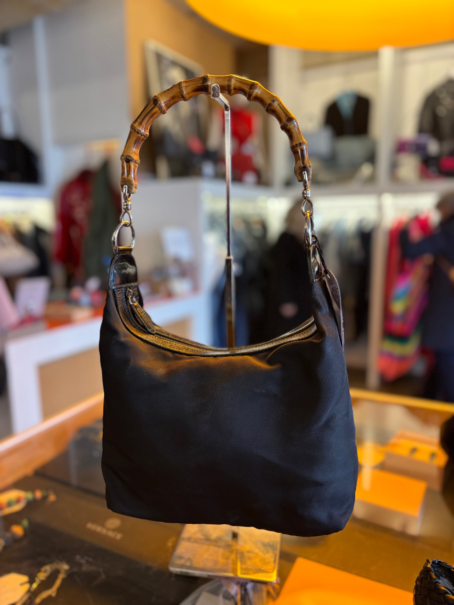Vintage Gucci Bamboo Nylon Bag