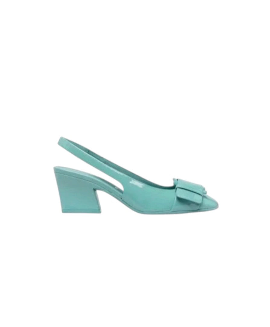 Salvatore Ferragamo Blue Patent Sling Backs - new
