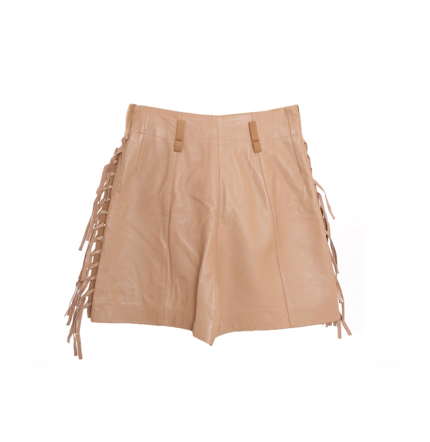 Chloe Fringed Leather Shorts