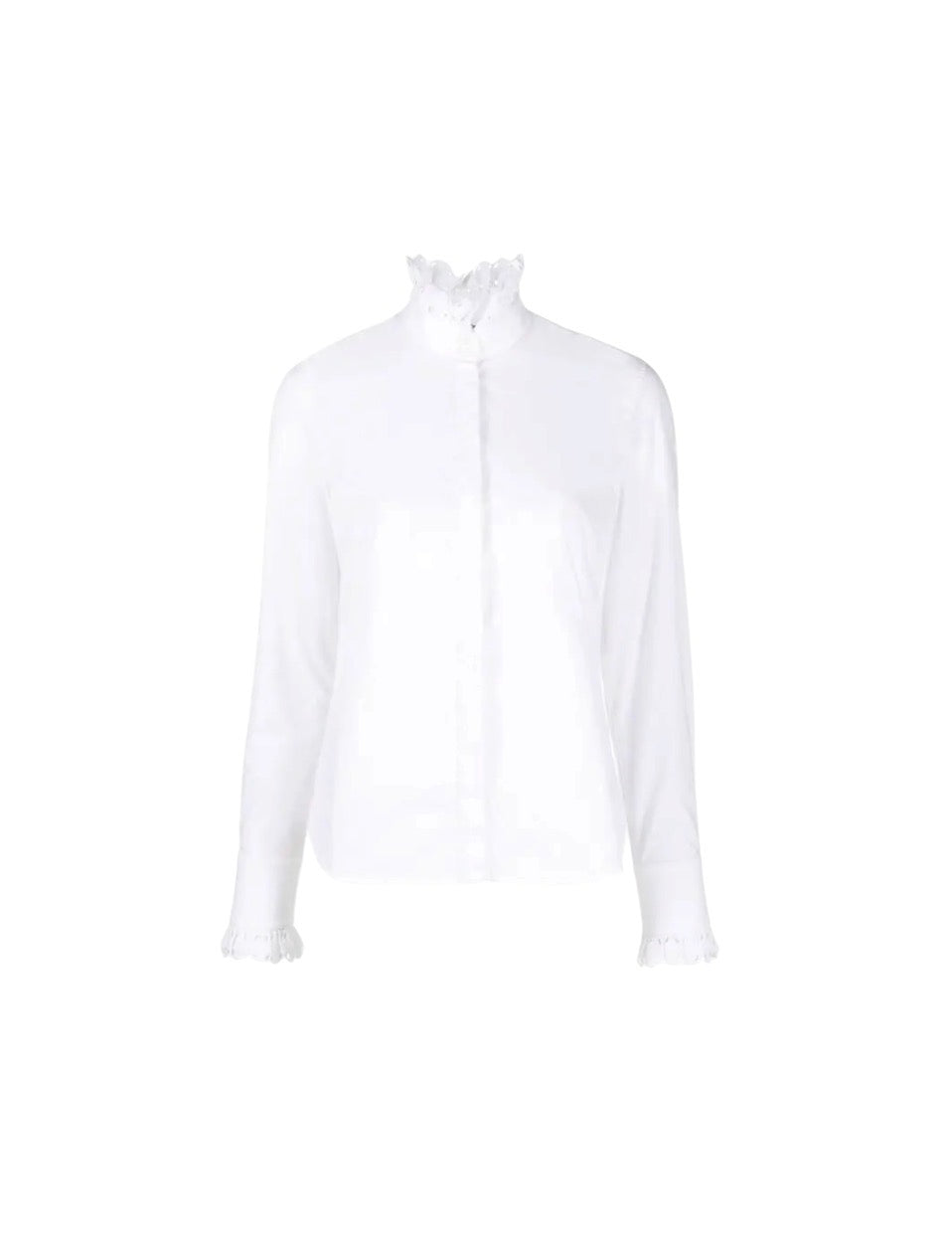 Paco Rabanne White Cotton and Broderie Blouse