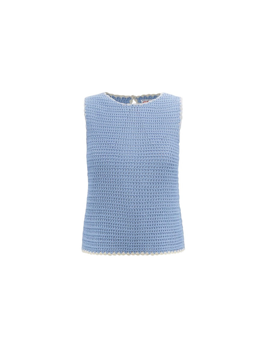 Shrimps Blue Crochet Tank