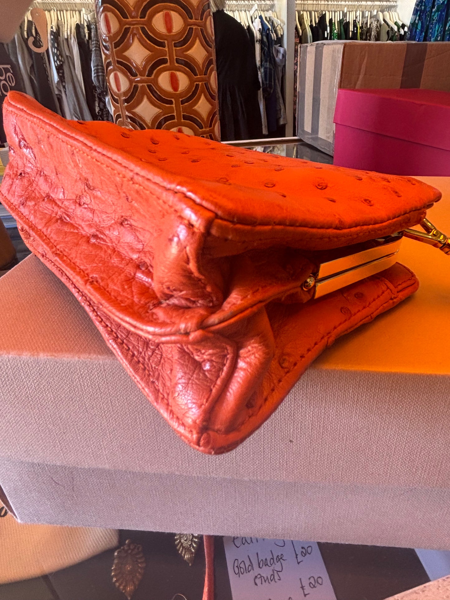 Miu Miu Ostrich Mini Crossbody Bag