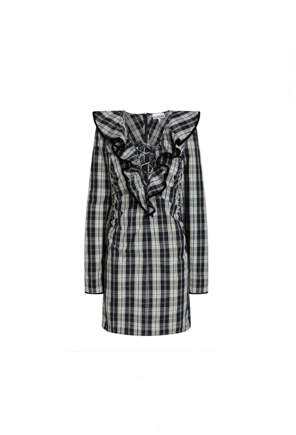 Ganni Check Frilled Dress