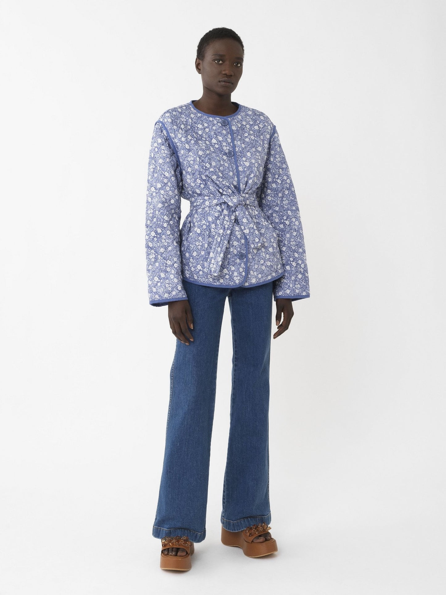 See by Chloe Floral Cotton Quilted Jacket