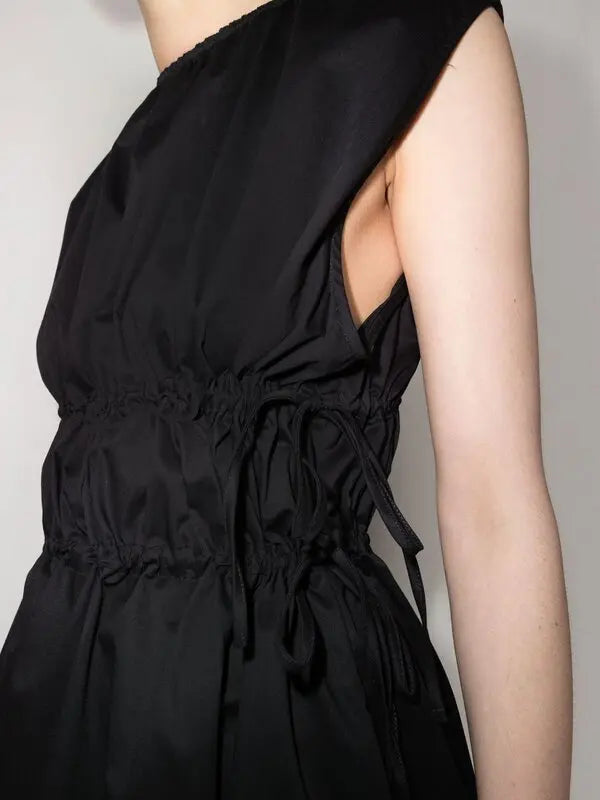 Asceno Guilia Black Cotton Dress