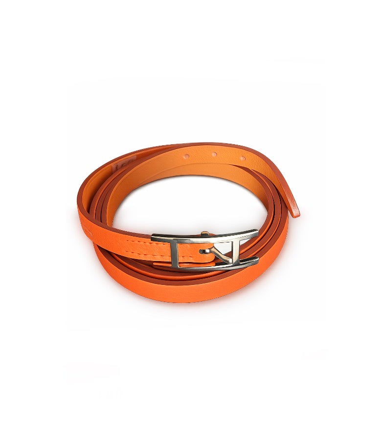 Hermes Behapi Orange Triple Leather Bracelet