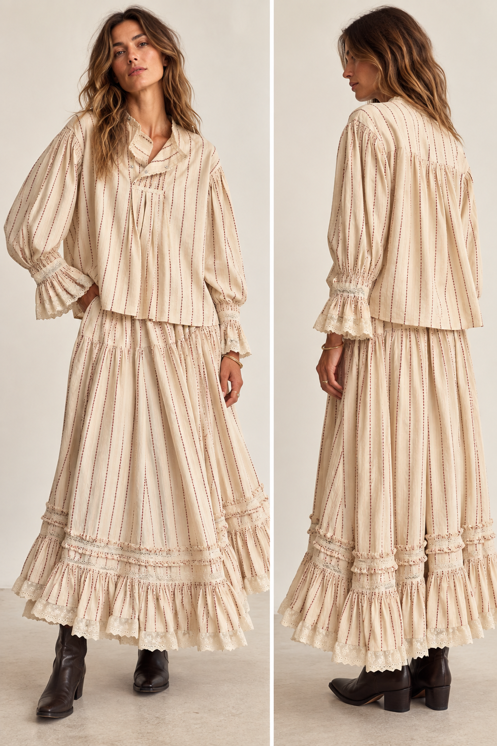 Renli Su Cream and Wine Top