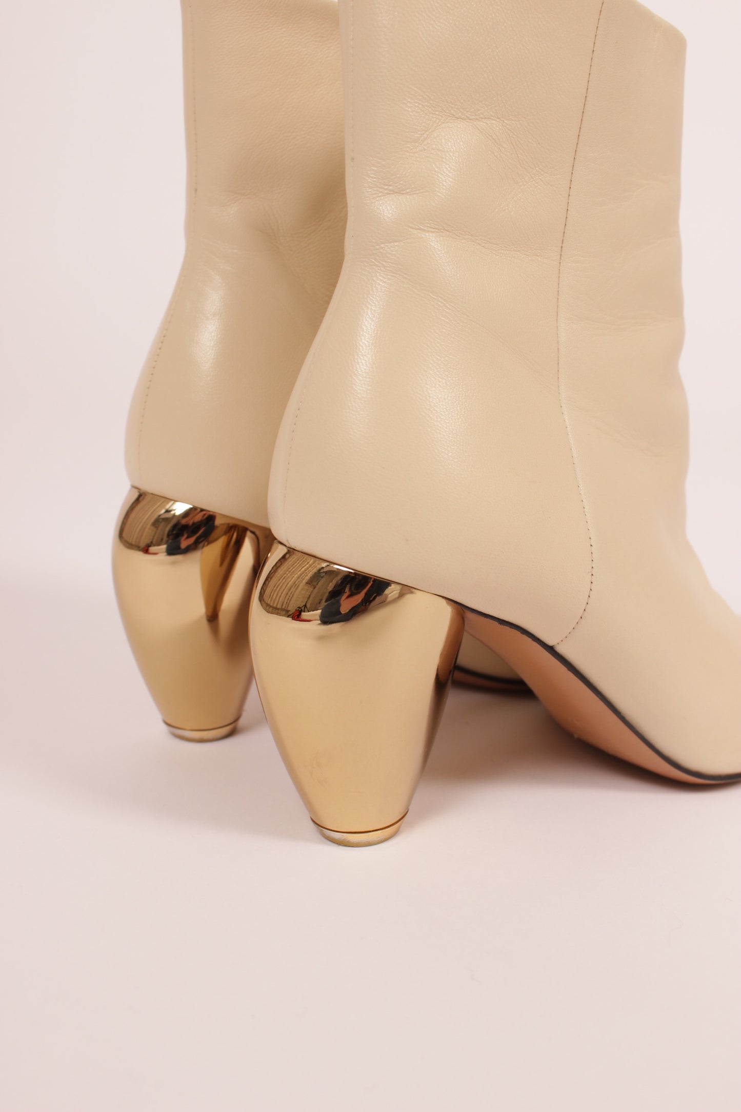 Valentino Gold Heeled Boots
