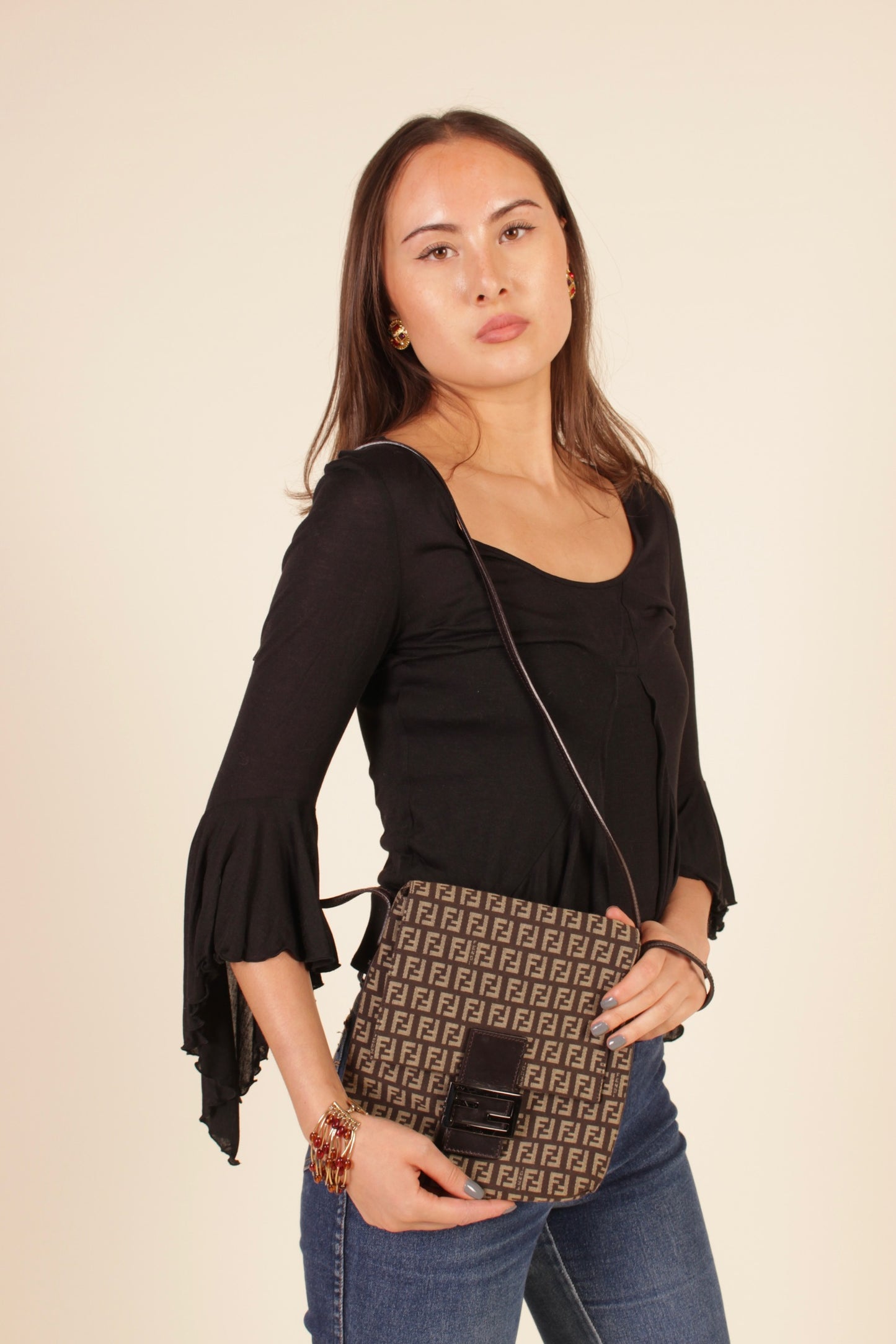 Fendi Zuchinno Brown Crossbody