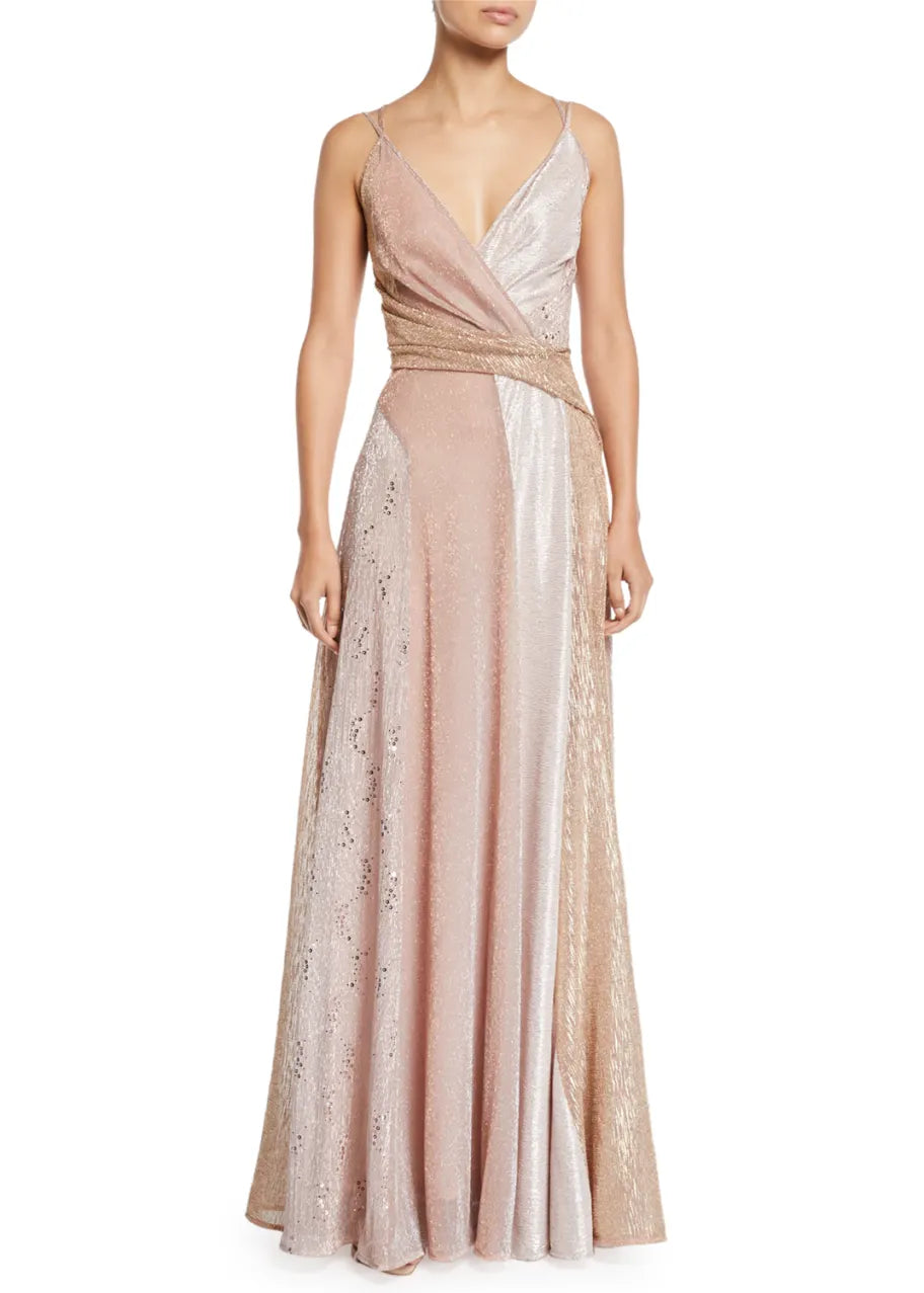 Talbot Runhof metallic Evening Gown