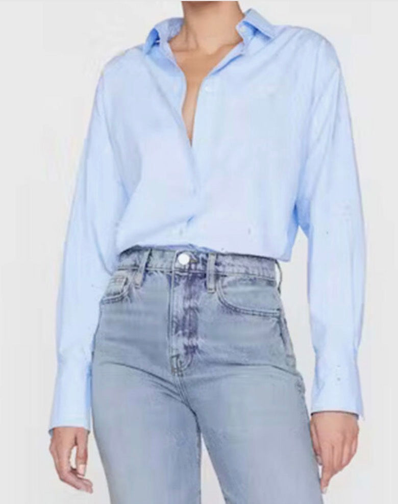 Frame Blue Rhinestone Shirt