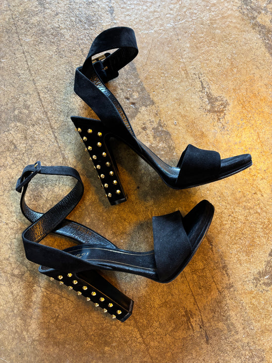 Gucci Black Suede Stud Heels