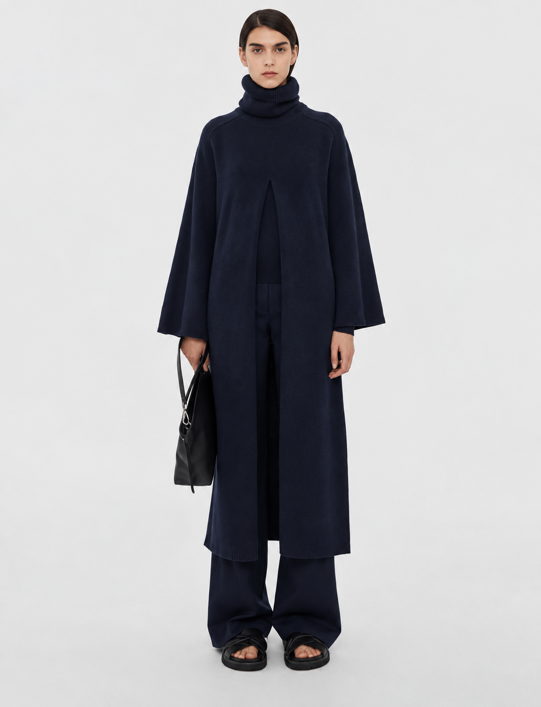 Joseph Navy Vivienne Long Slit Front Jumper