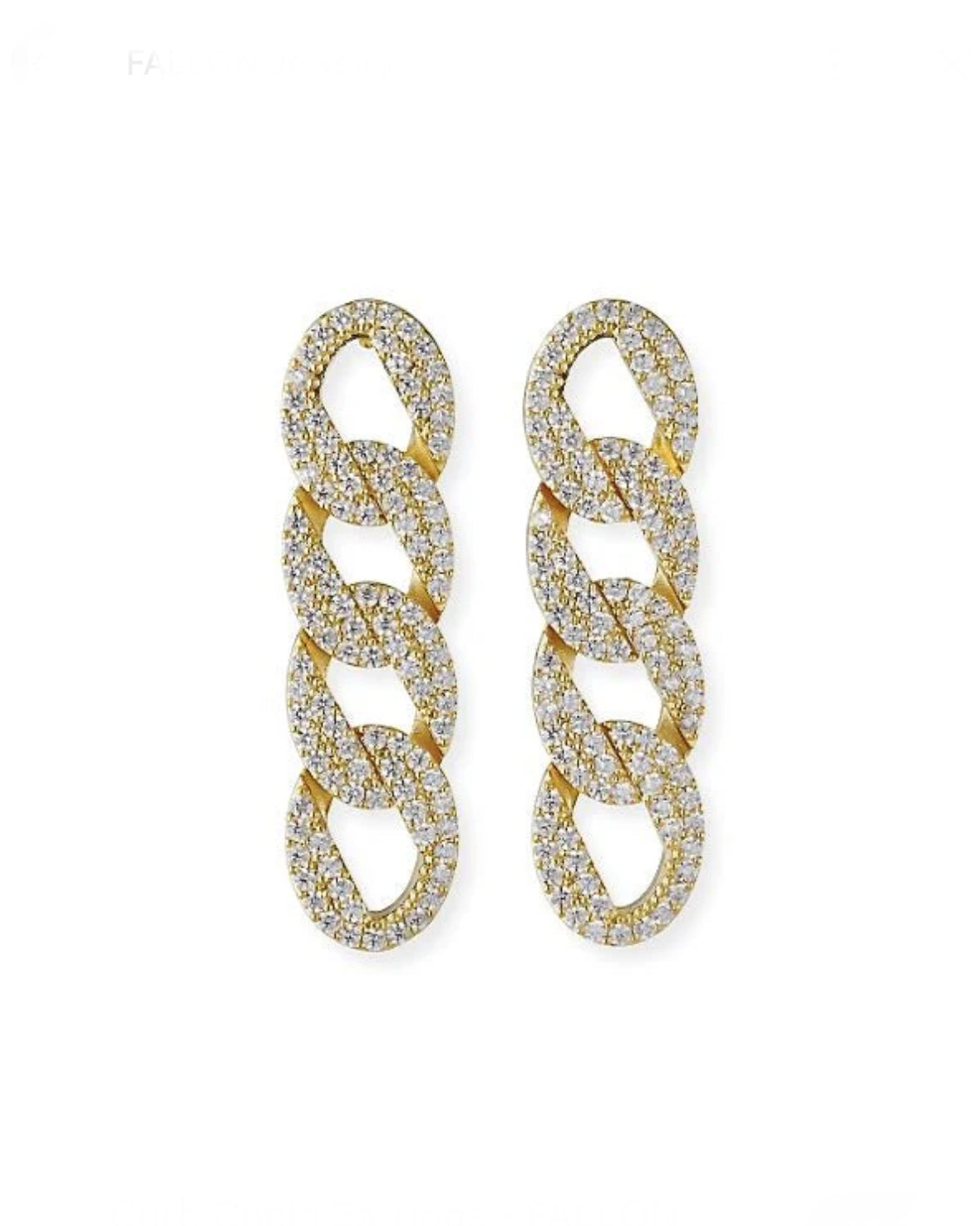 Fall on Pave Curb Crystal Earrings - new